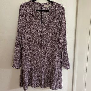 long sleeve mini dress with ruffle hem